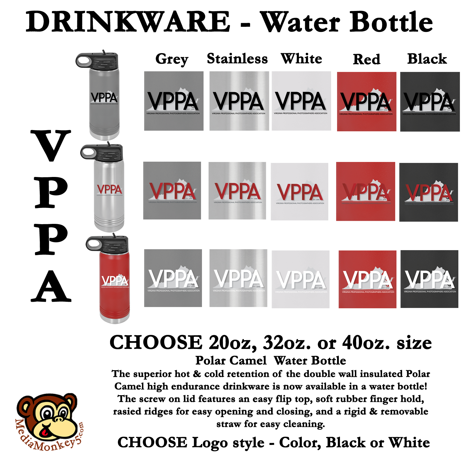 VPPA Drinkware - Water Bottles