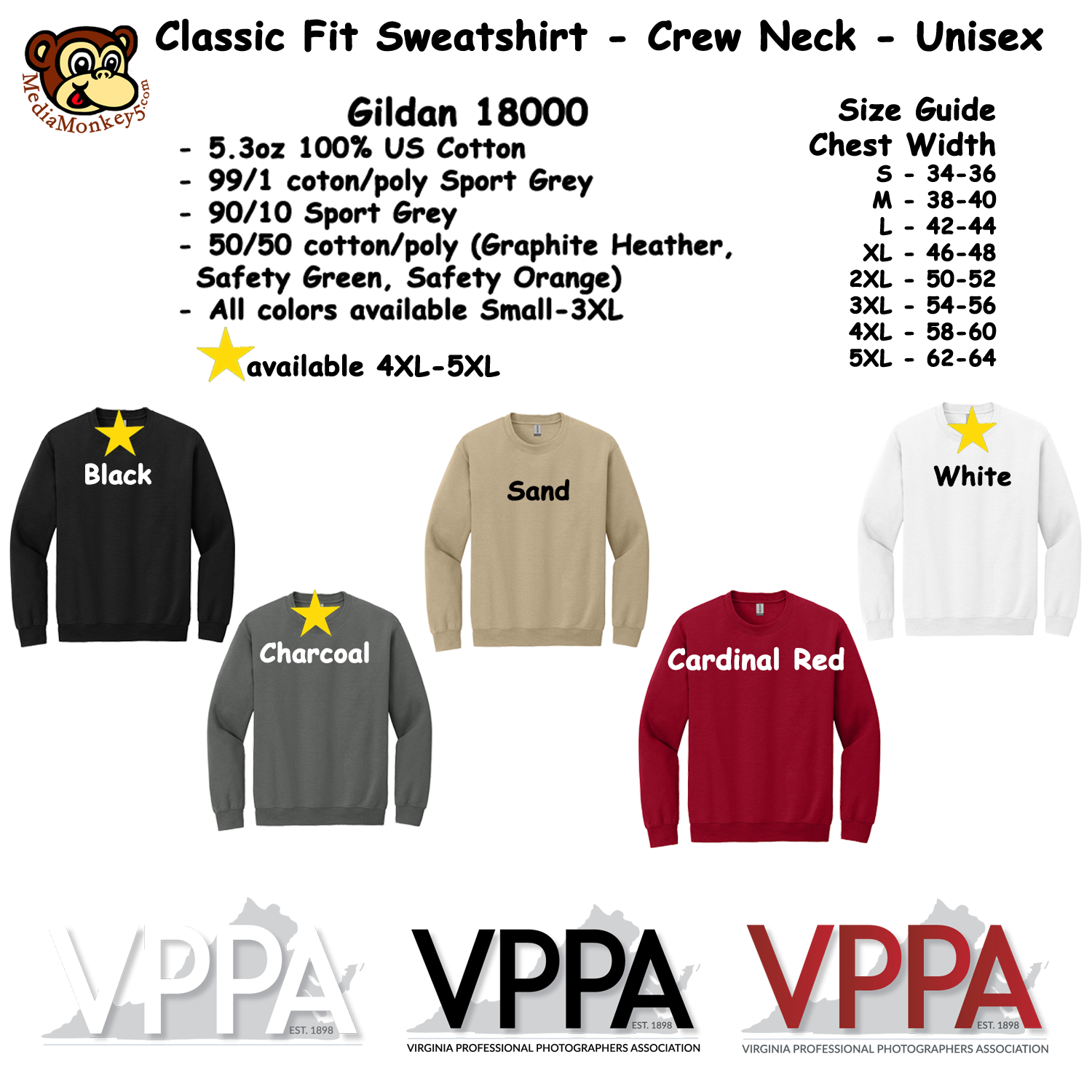 VPPA CLASSIC Apparel - Crew Neck Sweatshirt Adult - Image 2