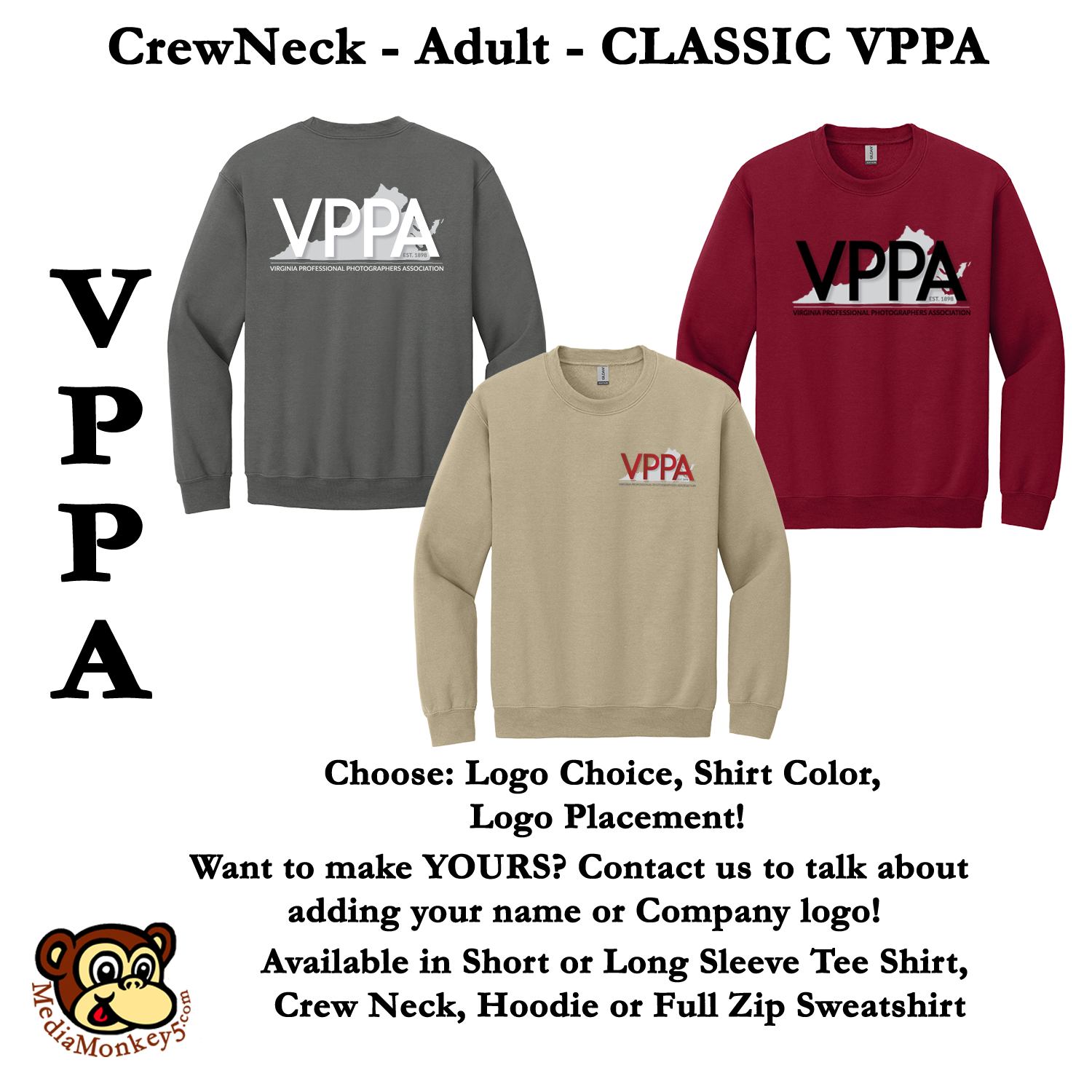 VPPA CLASSIC Apparel - Crew Neck Sweatshirt Adult